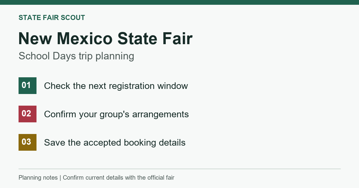 School Days planning: check registration, confirm group arrangements, and save the accepted booking details