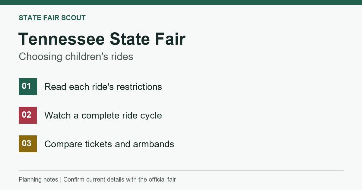 Children's ride selection: read restrictions, watch a full ride cycle, and compare tickets with armbands